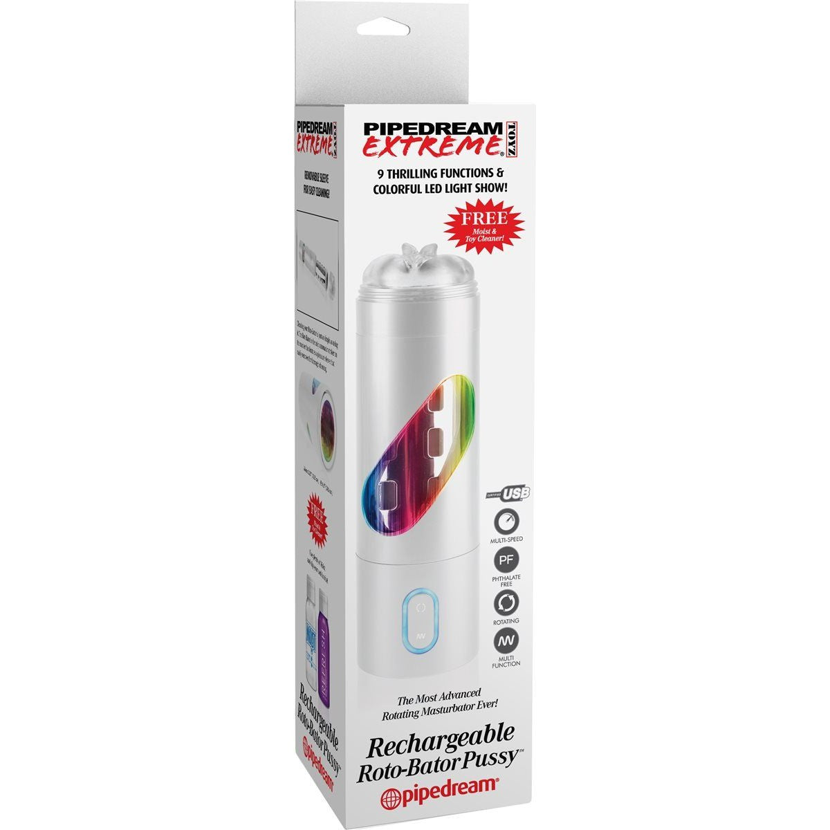 Pipedream Extreme Rechargeable Roto-Bator Pussy Male Masturbator - Tophatter Daily Deals