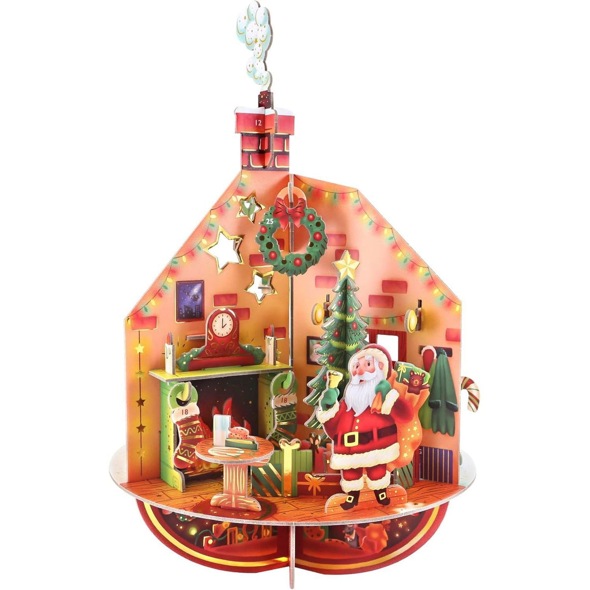 3D Deck the Halls Christmas Advent Calendar Pop-Up Pirouette Countdown Calendar Advent Calendar - Tophatter Daily Deals