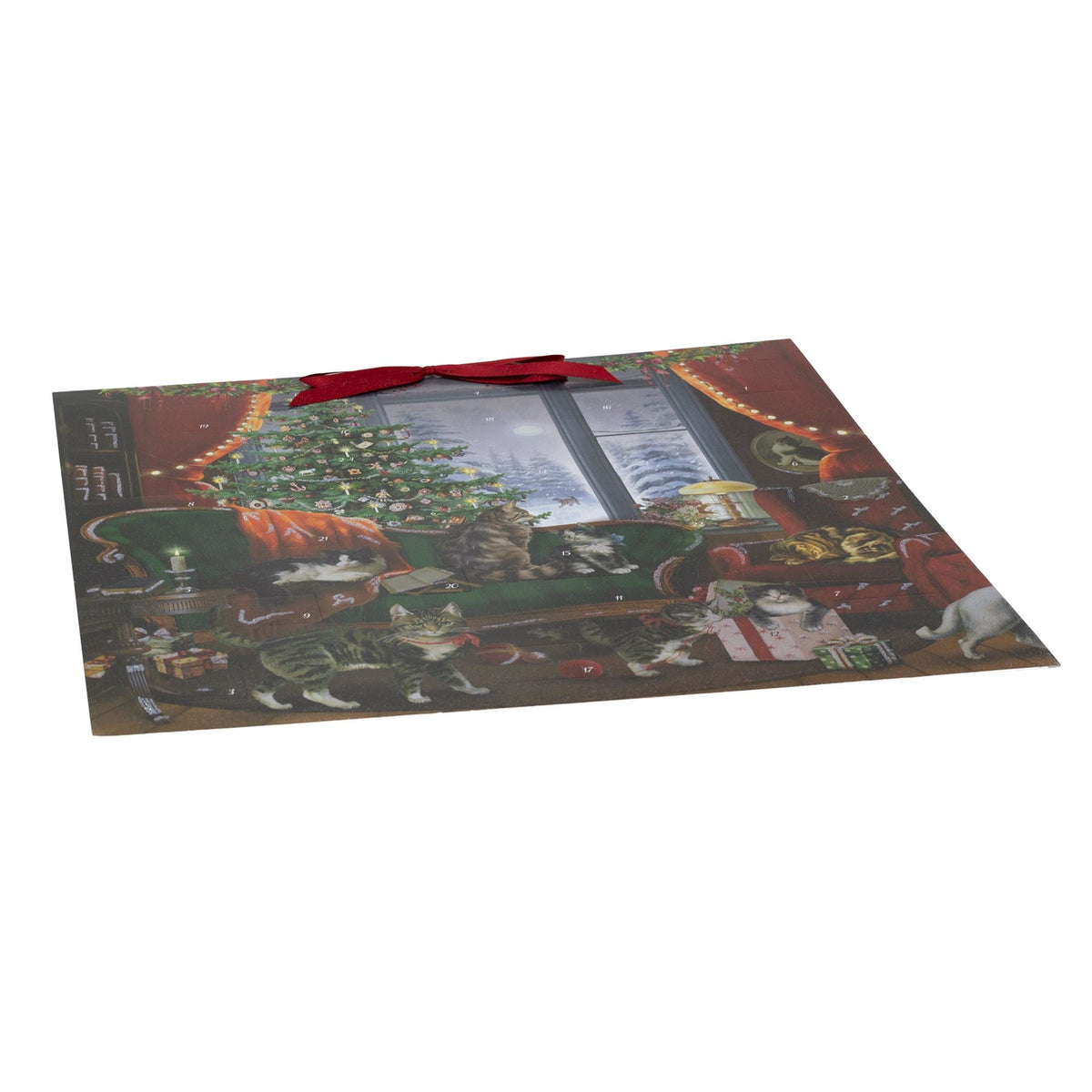Cats at Christmas Advent Calendar | Advent Calendar with 24 Cat Scenes & Glitter Advent Calendar - Tophatter Daily Deals