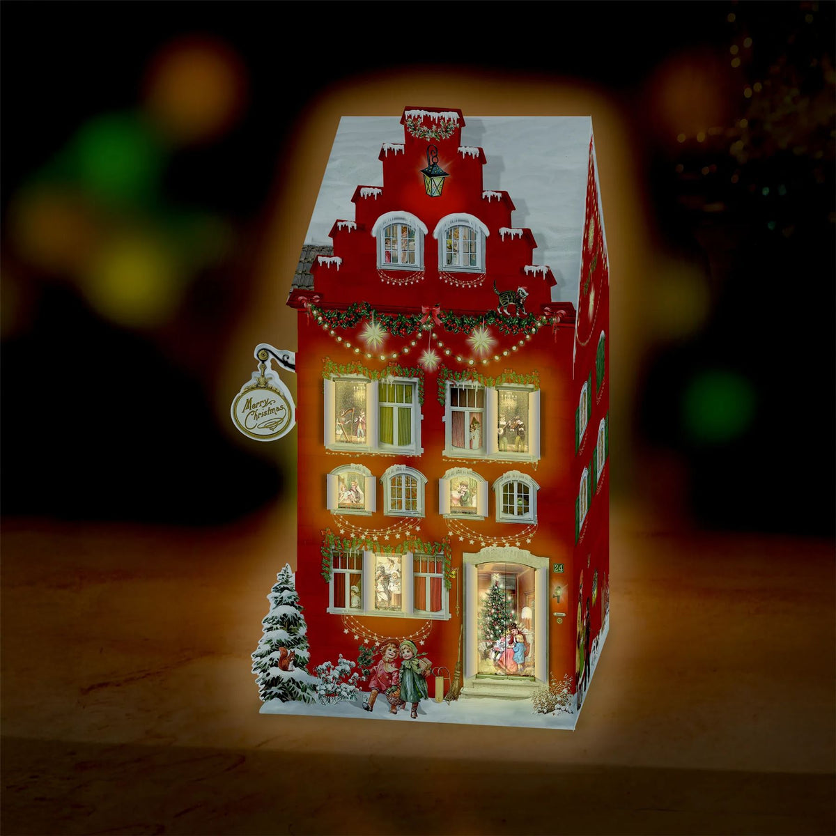 3D LED Christmas House Advent Calendar with Light-Up Windows - 18.5x30cm Advent Calendar - Tophatter Daily Deals