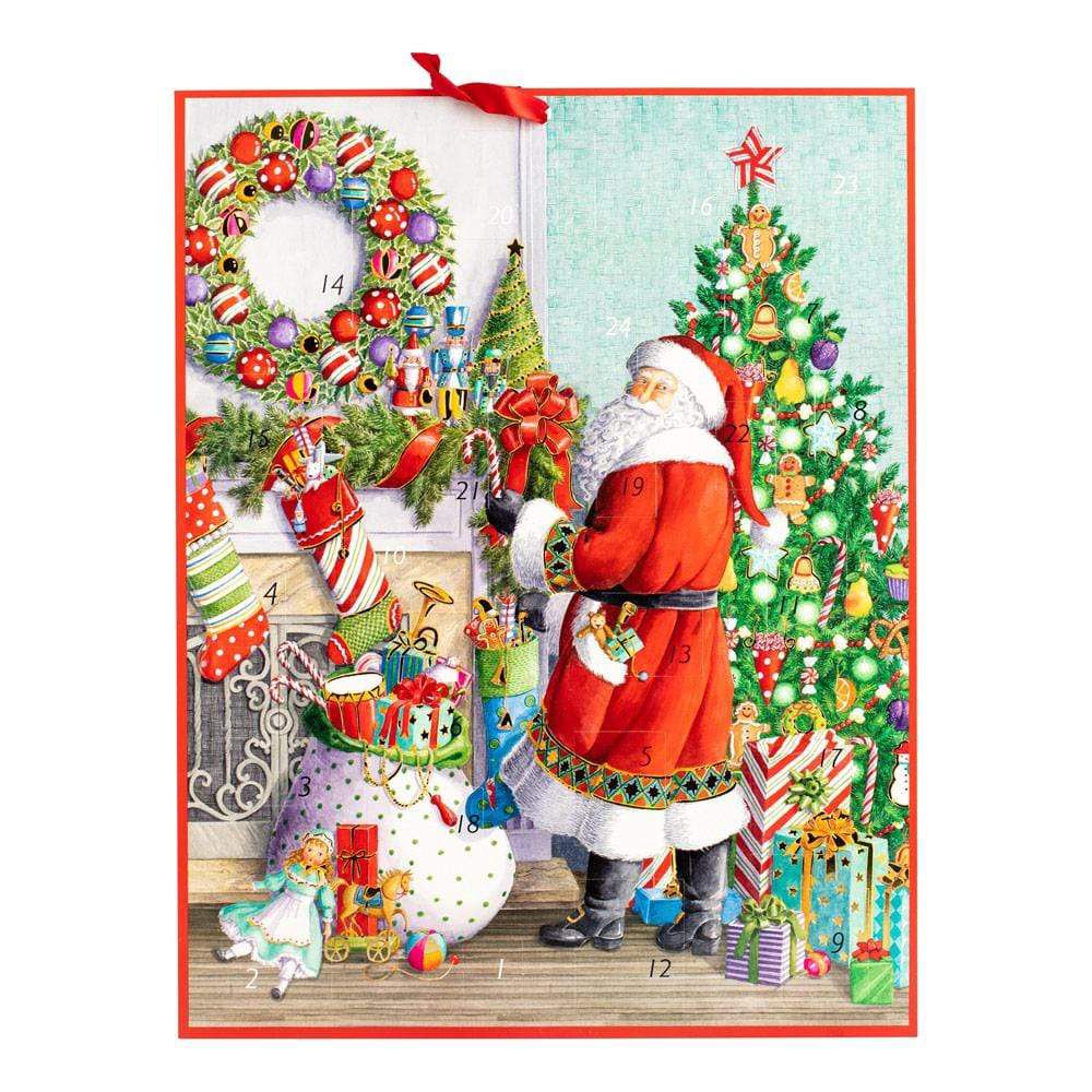Santa at the Mantel Christmas Advent Calendar | Picture Advent Calendar 41x32cm Advent Calendar - Tophatter Daily Deals