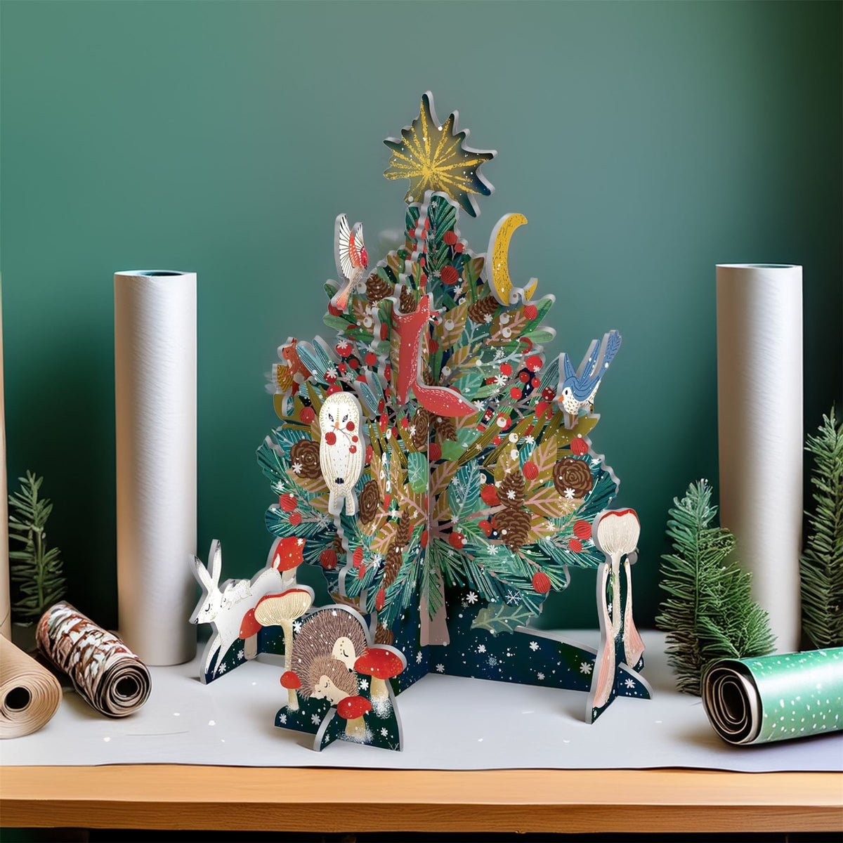 Beneath The Tree Pop & Slot 3D Decoration | Build Your Own Woodland Diorama Ornament - Tophatter Daily Deals