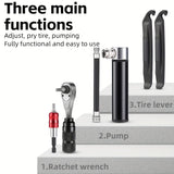 Bike Repair Tool Kit with Pump and Bag Bicycle Accessories - Tophatter Daily Deals