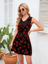 Tied Polka Dot V-Neck Dress Wine Casual Dresses - Tophatter Daily Deals