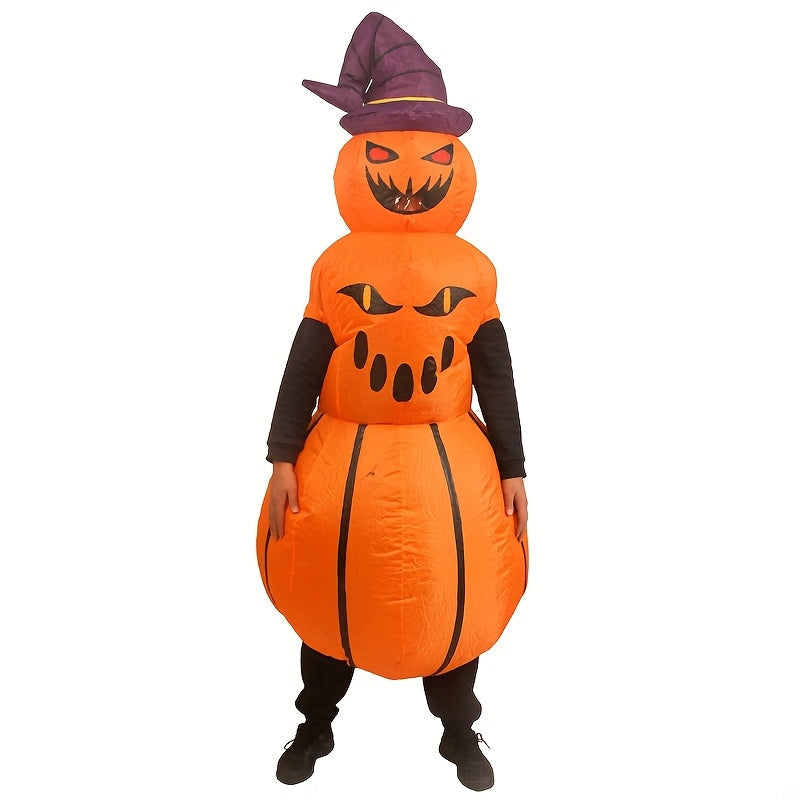 Inflatable Pumpkin Costume with Hat & Expressive Face Halloween - Tophatter Daily Deals