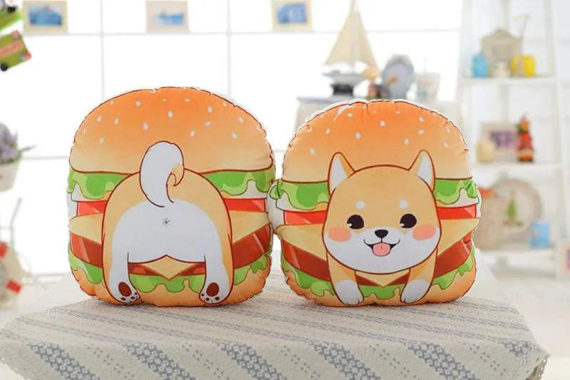 Shiba Inu Burger Print Doll Pillow Hamburger pillow Humidifier - Tophatter Daily Deals
