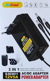ANDOWL Q-DC9011 POWER ADAPTEr-12V 5A 3-IN-1 - Tophatter's Army Deals CCTV - Tophatter Daily Deals