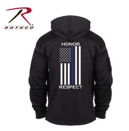 Rothco Honor and Respect Thin Blue Line Concealed Carry Hoodie - Black - Tophatter Daily Deals