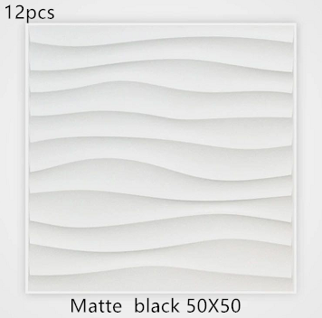 3D solid background wall panel Matte blackB12pc 50X50 0 - Tophatter Daily Deals