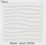 3D solid background wall panel Matte blackB12pc 50X50 0 - Tophatter Daily Deals
