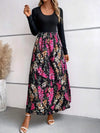 Floral Round Neck Long Sleeve Maxi Dress Casual Dresses - Tophatter Daily Deals