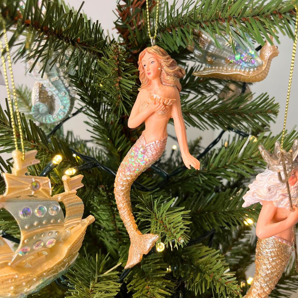 Mermaid Christmas Bauble | Under the Sea Mermaid Christmas Tree Ornament - 14cm Baubles - Tophatter Daily Deals