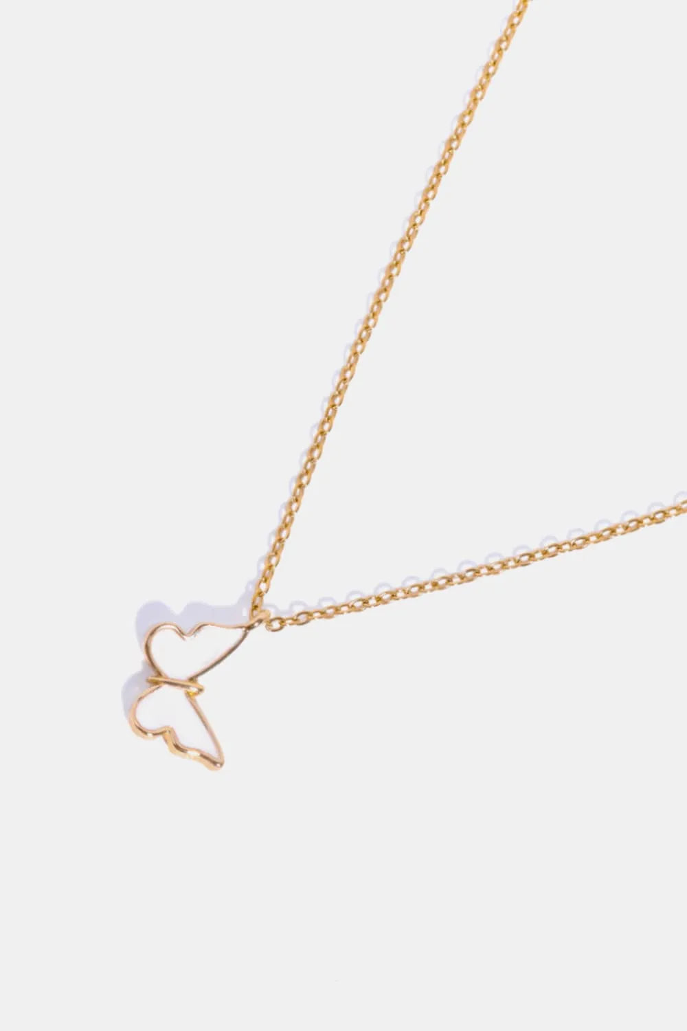 Butterfly Pendant Copper 14K Gold-Plated Necklace Necklaces - Tophatter Daily Deals