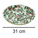 Emma Bridgewater - Holly Round Deep Well Tray | Christmas Serving Tray - 31cm tray - Tophatter Daily Deals