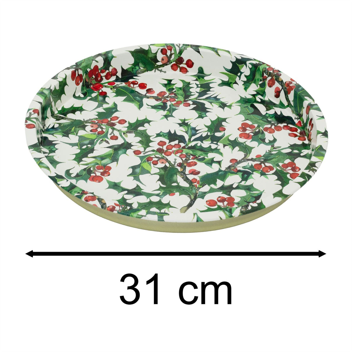 Emma Bridgewater - Holly Round Deep Well Tray | Christmas Serving Tray - 31cm tray - Tophatter Daily Deals