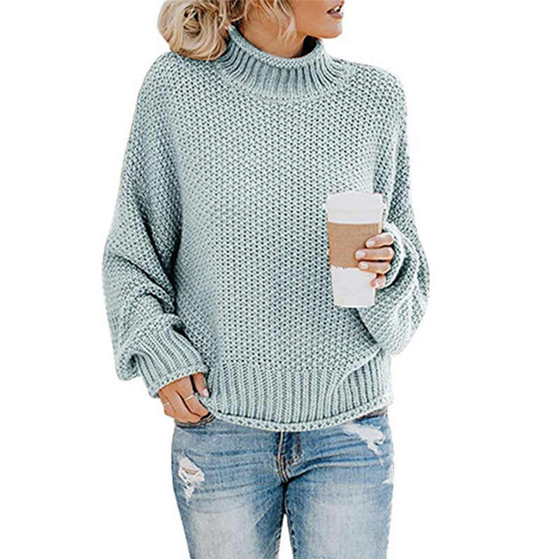 Warm Women's Pullover Sweater - Turtleneck Knit, Winter Blue 3D Changing Face Moving Picture Frame - Tophatter Daily Deals