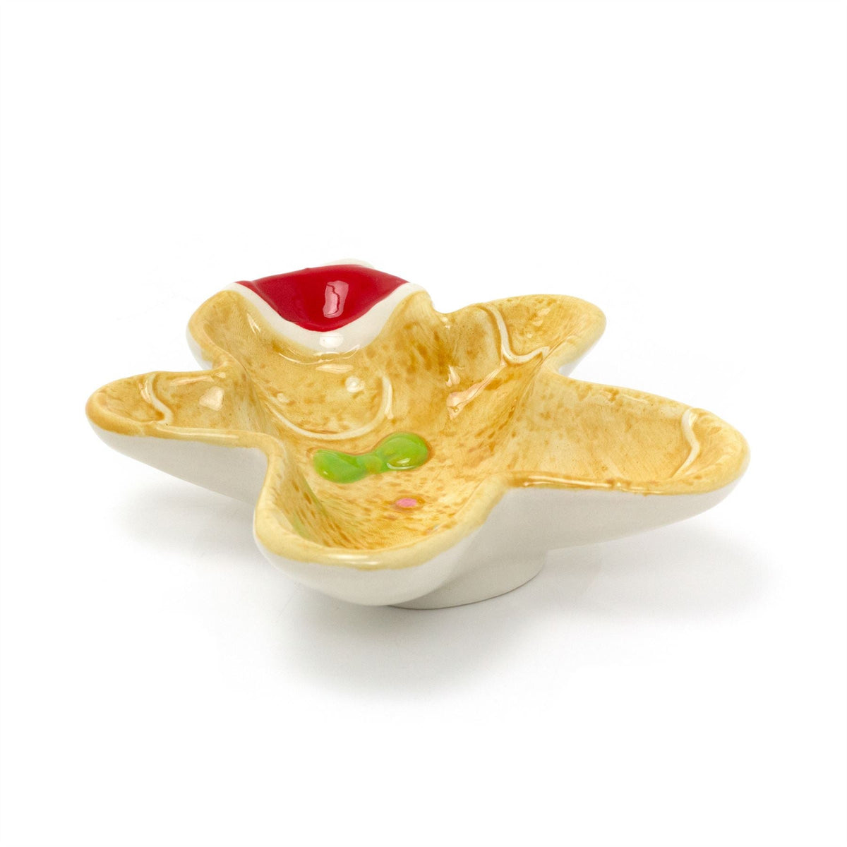 Ceramic Gingerbread Cookie Shaped Christmas Snack Bowl | Festive Serving Dish Bowl - Tophatter Daily Deals