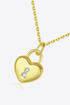 Heart Lock Pendant 925 Sterling Silver Necklace Necklaces - Tophatter Daily Deals