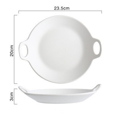 Baking oven-Ear heat resistant baking tray White Circular 0 - Tophatter Daily Deals