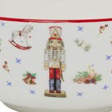 Nutcracker Christmas Bowl | Ceramic Festive Bowl with Classic Nutcracker Design Bowl - Tophatter Daily Deals