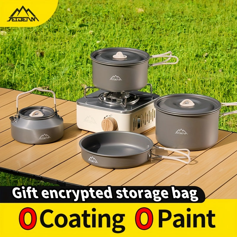 Camping Kitchen Set for 4-Person Cooking (9pcs) Camp Cooking - Tophatter Daily Deals