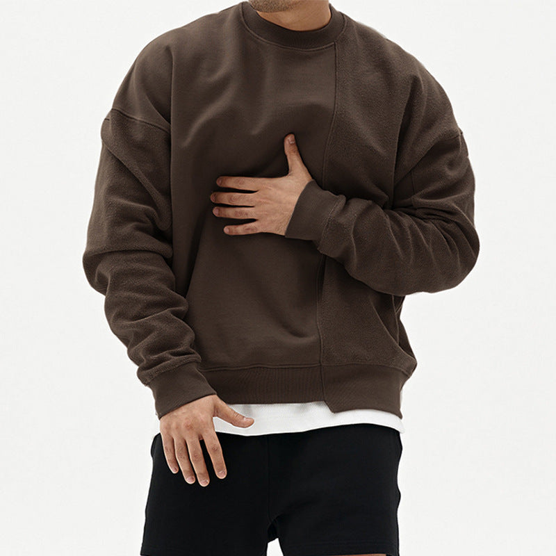 Oversized Mens Pullover Sweater - Crew Neck, Cotton, Casual Brown 3D Changing Face Moving Picture Frame - Tophatter Daily Deals