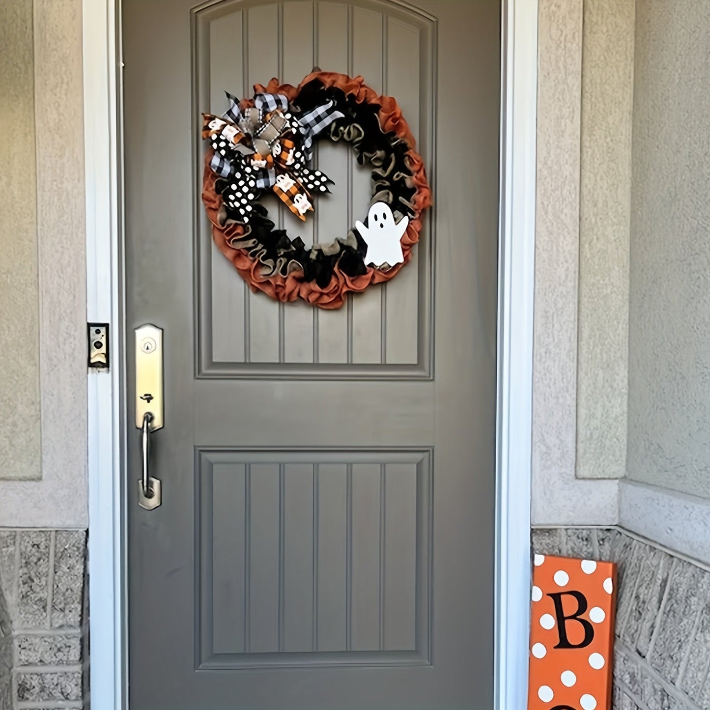 Halloween Spooky Wreath Door Mount Decoration Halloween - Tophatter Daily Deals