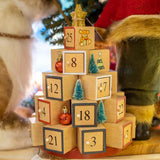 Christmas Tree Advent Calendar | Wooden Toy Block Tree with Glittery Star - 30cm Advent Calendar - Tophatter Daily Deals