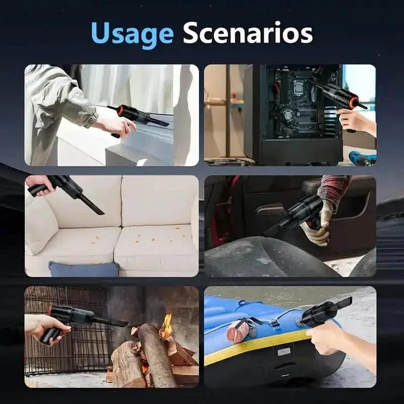 3-in-1 Portable Handheld Vacuum – Rechargeable, Suction & Blower, Mini for Car & Home Home Improvement - Tophatter Daily Deals