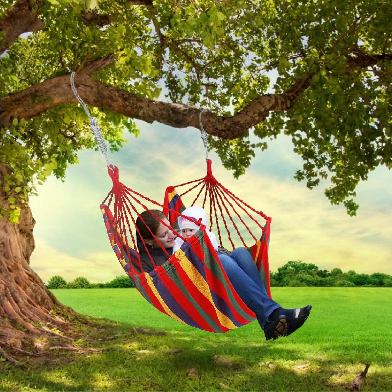 440lbs Hanging Hammock with 2 Pillows Garden & Patio - Tophatter Daily Deals