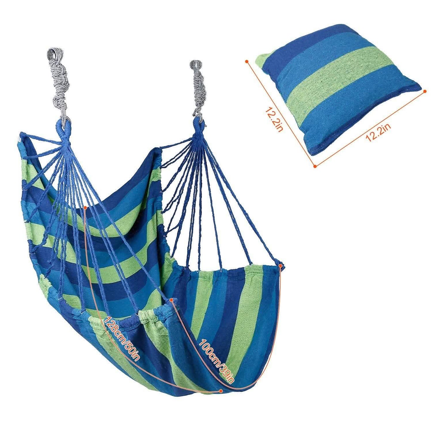 440lbs Hanging Hammock with 2 Pillows Garden & Patio - Tophatter Daily Deals