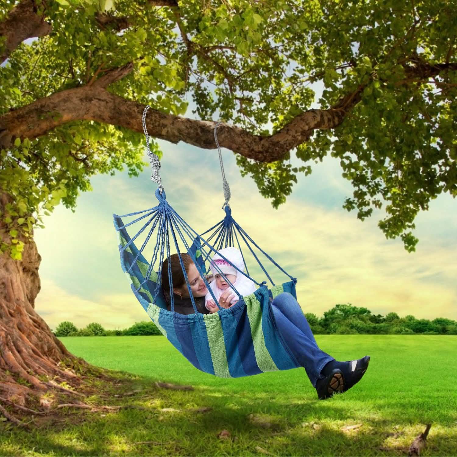 440lbs Hanging Hammock with 2 Pillows Garden & Patio - Tophatter Daily Deals