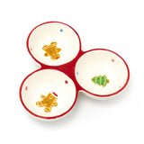 3 Compartment Christmas Gingerbread Serving Platter | Christmas Snack Bowls Plate - Tophatter Daily Deals