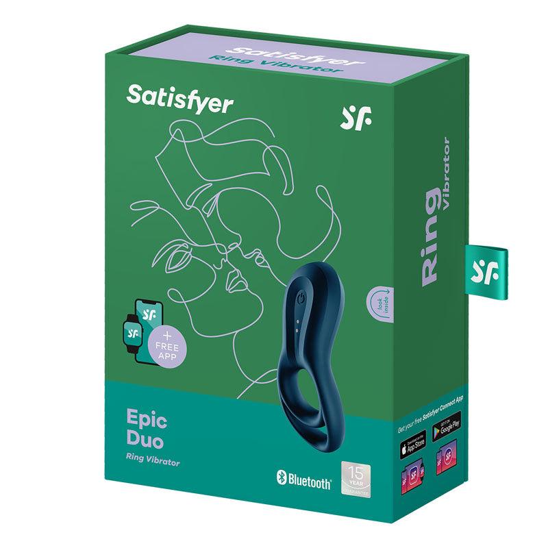 Satisfyer Epic Duo (Black) – Bluetooth App-Controlled Vibrating Cock Ring > Sex Toys > Remote Control Toys - Tophatter Daily Deals