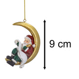 Santa on the Moon Bauble | Santa Claus Resin Christmas Tree Hanging Ornament 9cm Baubles - Tophatter Daily Deals
