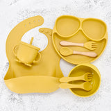 11 Piece Baby Training Dinner Plate Bowl Yellow 8PCS 0 - Tophatter Daily Deals