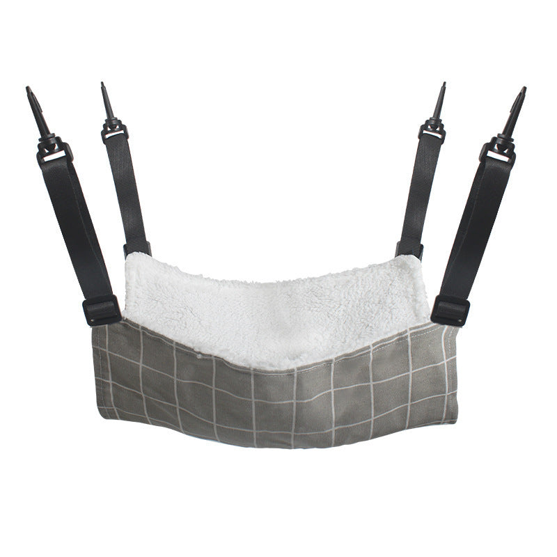Lamb Fleece Cat Hanging Beds Pets Cage Hammock Bed For Kitten Hanging Seat Indoor Durable Winter Cat Bed Kitty Nest Puppy Cushion Pet Products Gray Plaid Autumn And Winter Pet Beds - Tophatter Daily Deals