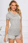 Striped Short Sleeve Top and Shorts Lounge Set Light Gray Loungewear Sets Apparel & Accessories Fast Shipping Free Shipping H#Y HOT DEALS HOME PAGE Lingerie Lingerie Sleepwear Loungewear Loungewear Sets New Deals sexy lingerie Ship From Overseas Ship from USA USA USA STOCK - Tophatter Daily Deals And Savings