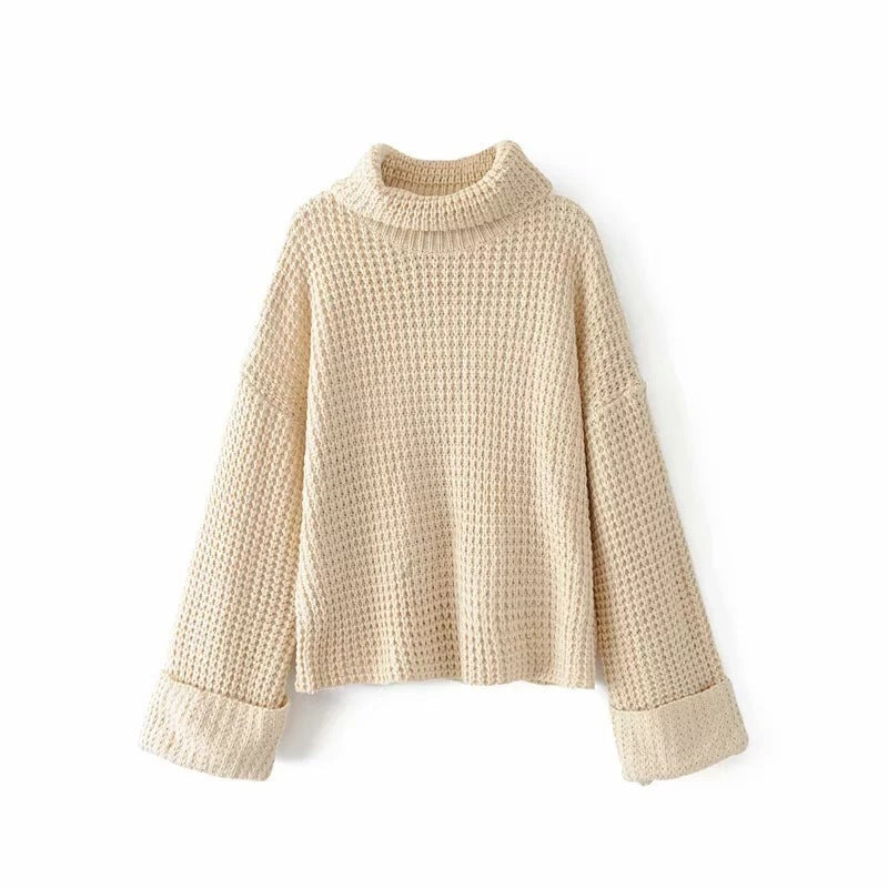 Warm Cozy Women Sweater - Boxy Waffle Knit, Cotton, Fall White 3D Changing Face Moving Picture Frame - Tophatter Daily Deals