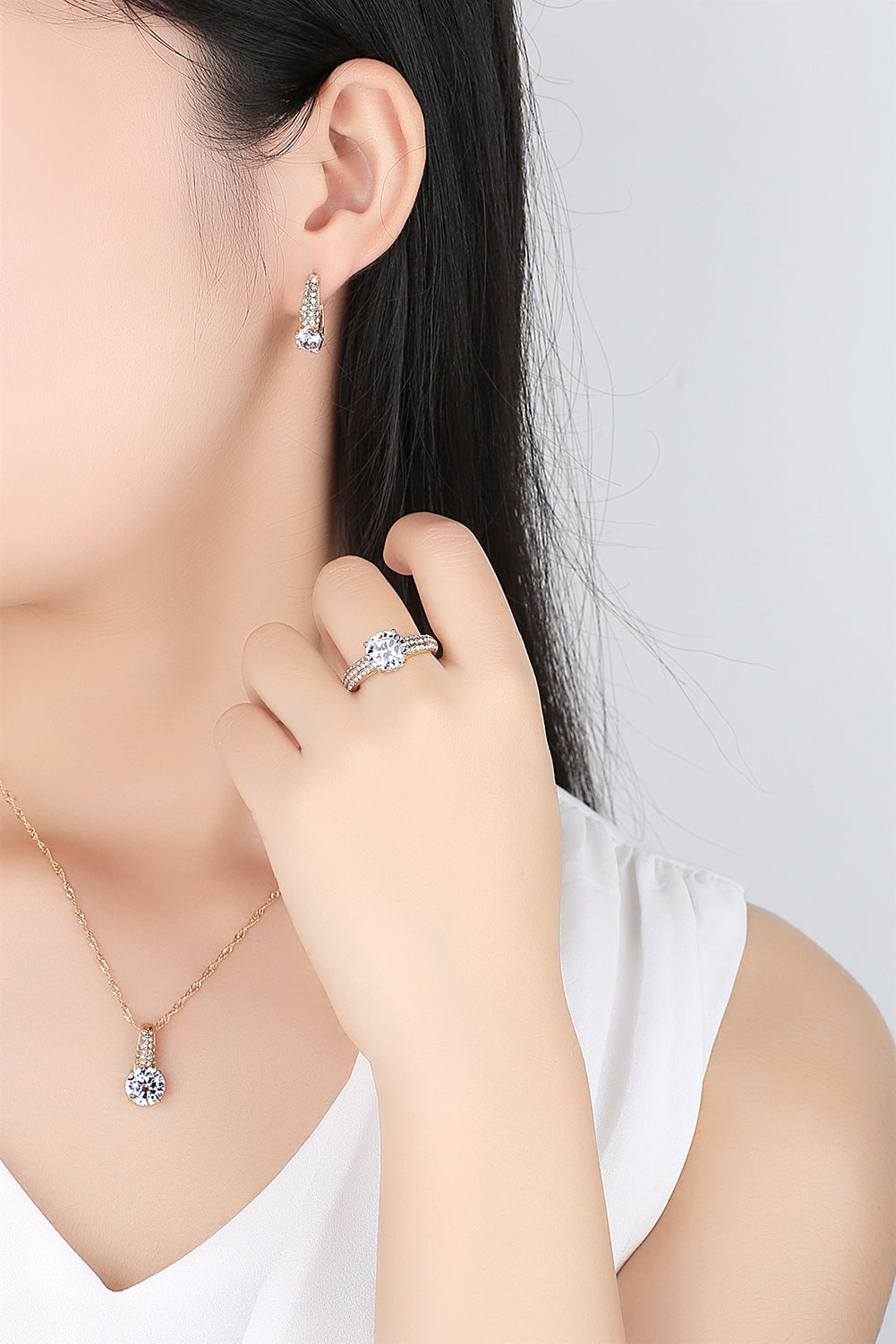 Bridal Necklace And Earrings Jewelry Set 0 - Tophatter Daily Deals