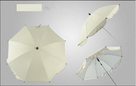 360 Degrees Pram Umbrellas Cart Accessories Adjustable Stroller Umbrella Rice white 0 - Tophatter Daily Deals