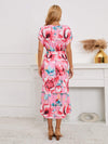 Ruffled Tied Floral Surplice Dress Casual Dresses - Tophatter Daily Deals