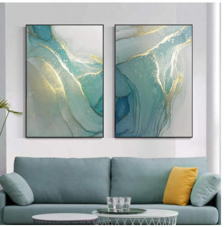 Abstract Liquid Fluid Art Poster Canvas Painting Modern Wall Picture Home Living Room Decor 0 - Tophatter Daily Deals