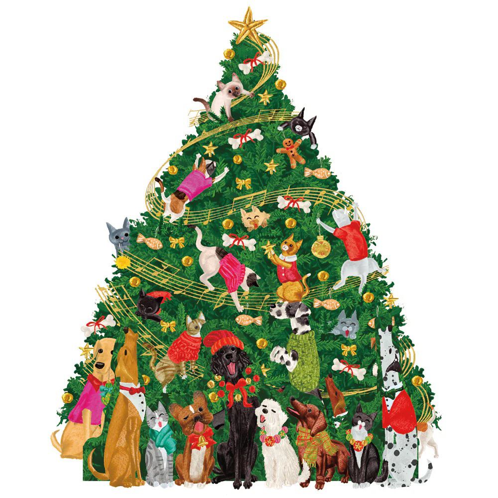 Pop-up 3D Caroling Pets Christmas Advent Calendar | Christmas Tree Calendar 31cm Advent Calendar - Tophatter Daily Deals