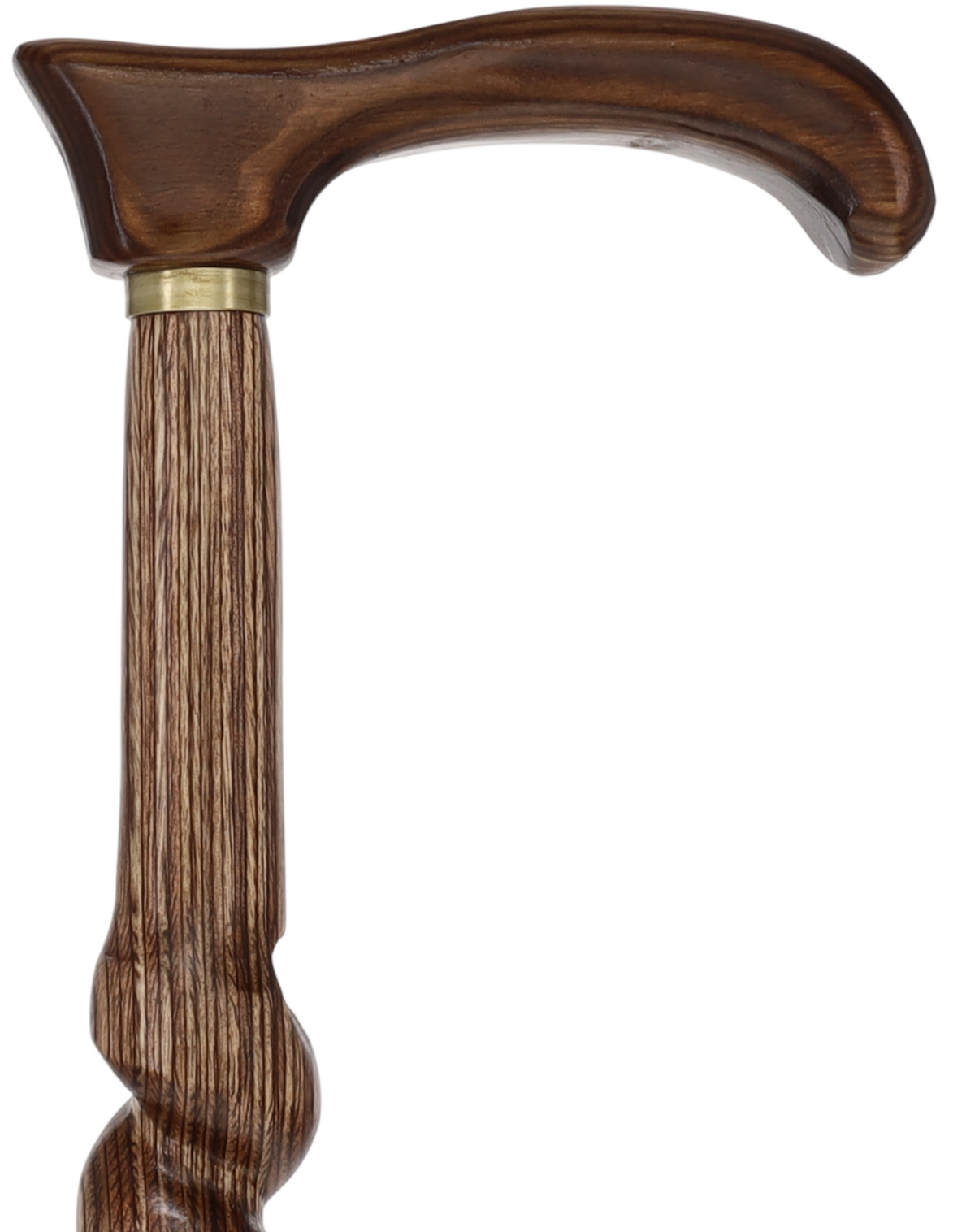USA-Made Twisted Spiral Cane: Brown Durable Colorwood Laminate Wooden Colortone Walking Canes - Tophatter Daily Deals