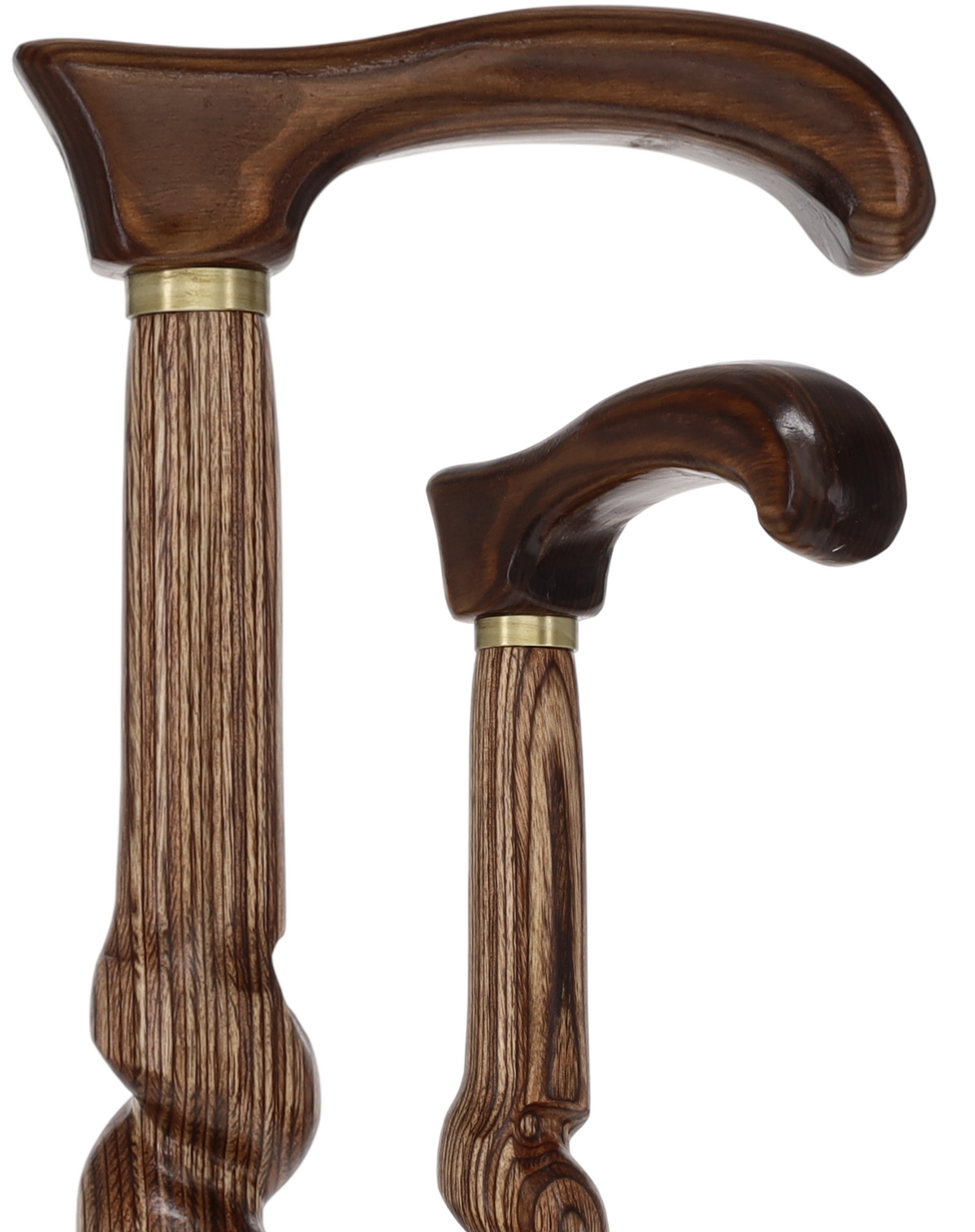 USA-Made Twisted Spiral Cane: Brown Durable Colorwood Laminate Wooden Colortone Walking Canes - Tophatter Daily Deals