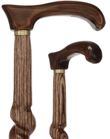 USA-Made Twisted Spiral Cane: Brown Durable Colorwood Laminate Wooden Colortone Walking Canes - Tophatter Daily Deals