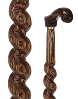 USA-Made Twisted Spiral Cane: Brown Durable Colorwood Laminate Wooden Colortone Walking Canes - Tophatter Daily Deals