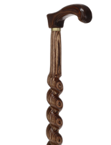 USA-Made Twisted Spiral Cane: Brown Durable Colorwood Laminate Wooden Colortone Walking Canes - Tophatter Daily Deals