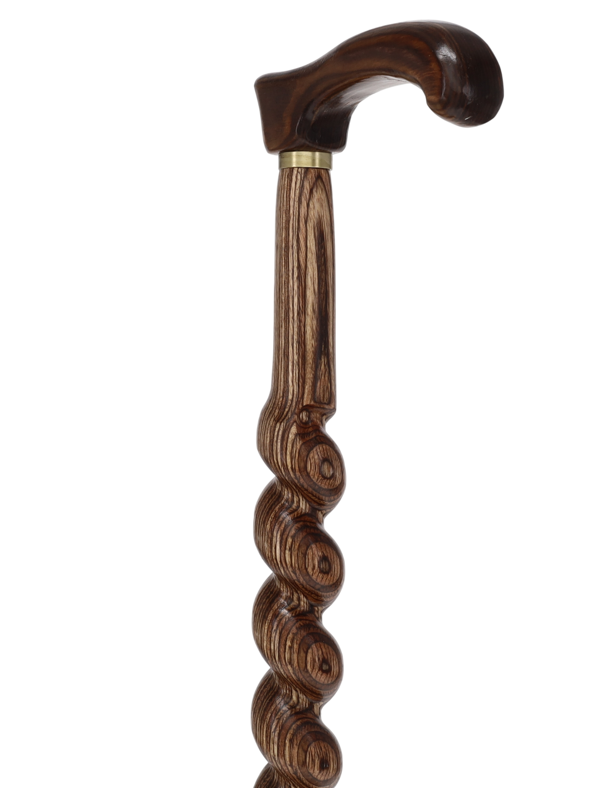 USA-Made Twisted Spiral Cane: Brown Durable Colorwood Laminate Wooden Colortone Walking Canes - Tophatter Daily Deals